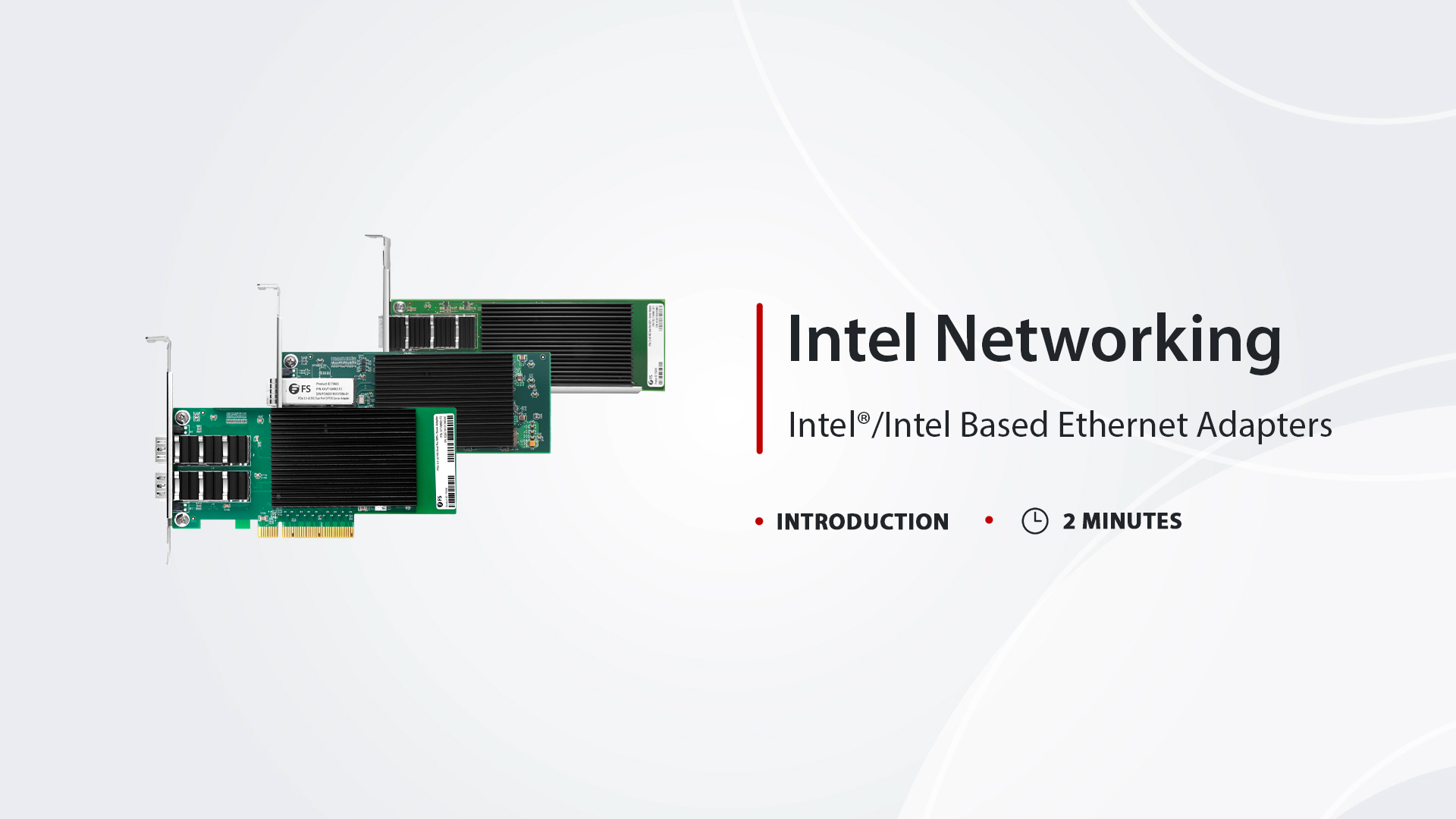 Intel X550-AT2 Based Ethernet Network Interface Card, 10GBase-T Dual-Port, PCIe 3.0 x 4, Comparable to Intel X550-T2, Full Height&Low Profile This picture is about In this video, you'll be introduced to the Intel Ethernet 500, 700, 800 Series and #FPGA Network Adapters, and learn about their features and capabilities. FS provides a wide range of Intel Ethernet portfolio with up to 100Gbps for bandwidth-intensive workloads, support SR-IOV, DPDK, move data faster with innovative technologies and architecture that scale with business demands..