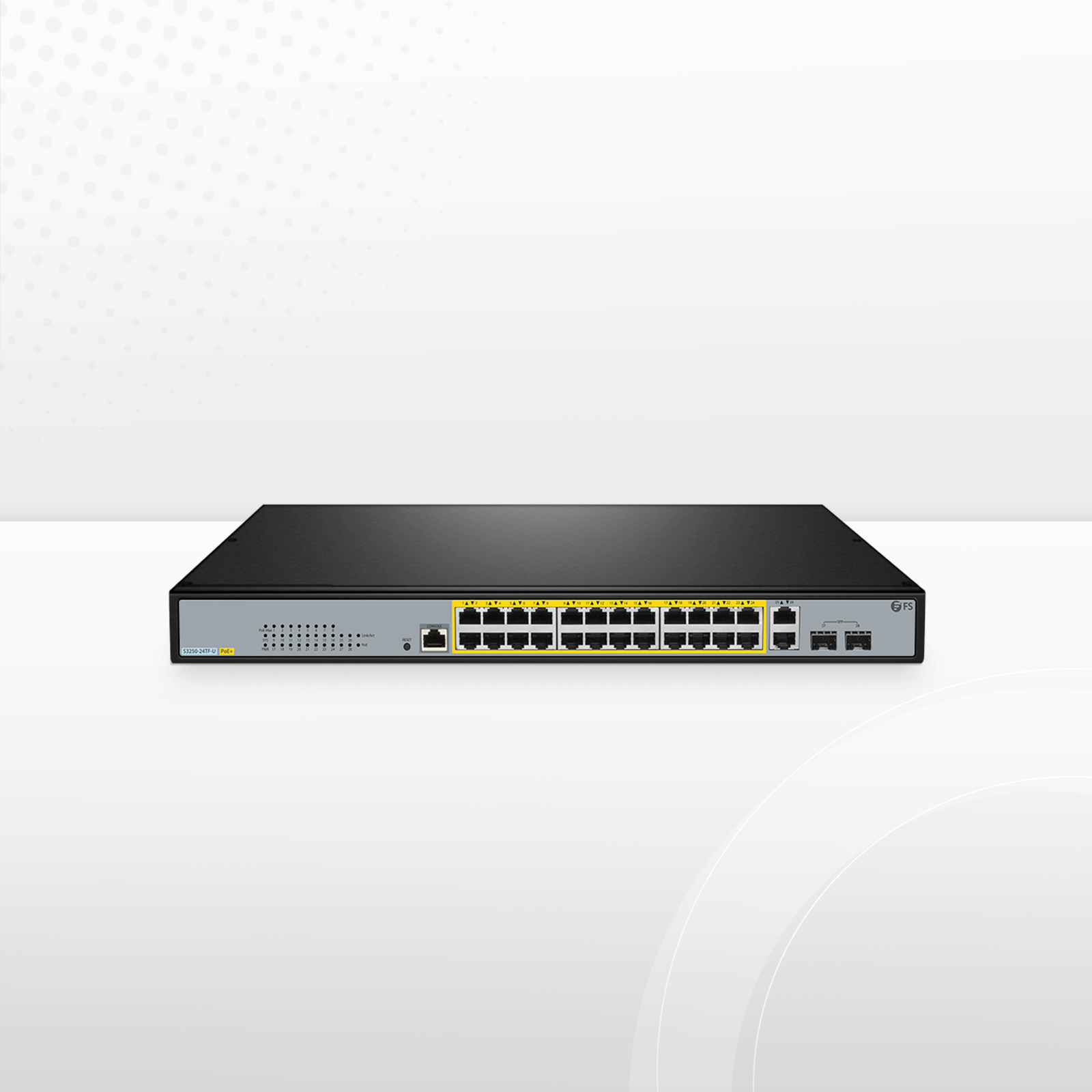 S3250-24TF-U, Switch 24-Port Gigabit Ethernet L2 PoE++,24 x Ports PoE+ @370W,avec 2 Liaisons Montantes Combo 1Gb Cette image concerne S3250-24TF-U.