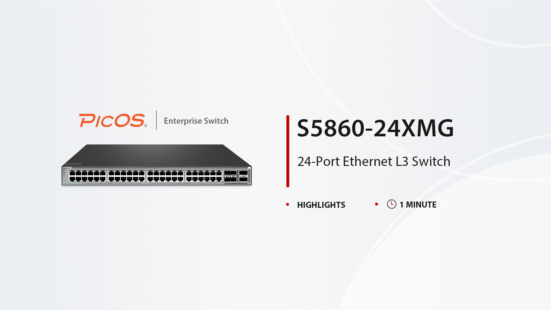 S5860-24XMG, 24-Port Ethernet L3 Switch, 24 x 10GBASE-T/Multi-Gigabit Ports, 4 x 10Gb SFP+, with 4 x 25Gb SFP28 Uplinks, PicOS®, Support MLAG, Broadcom Chip This picture is about S5860-24XMG PicOS® Switch Overall Introduction | FS.