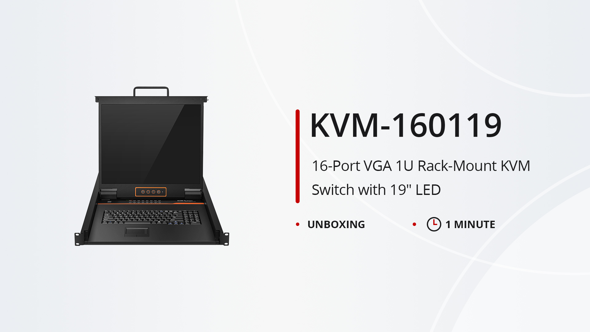 This picture is about In this video, we will bring you the unboxing experience of the KVM-160119 KVM Switch. We will detail the contents of the packaging, including the device itself, accessories, and the manual..