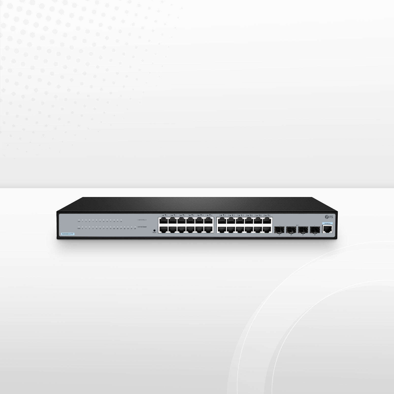 S2805S-24TF, 24-Port Gigabit Ethernet L2 Smart Managed Switch, 24 x Gigabit RJ45, with 4 x 1Gb SFP Uplinks, Fanless This picture is about 三合一视频.