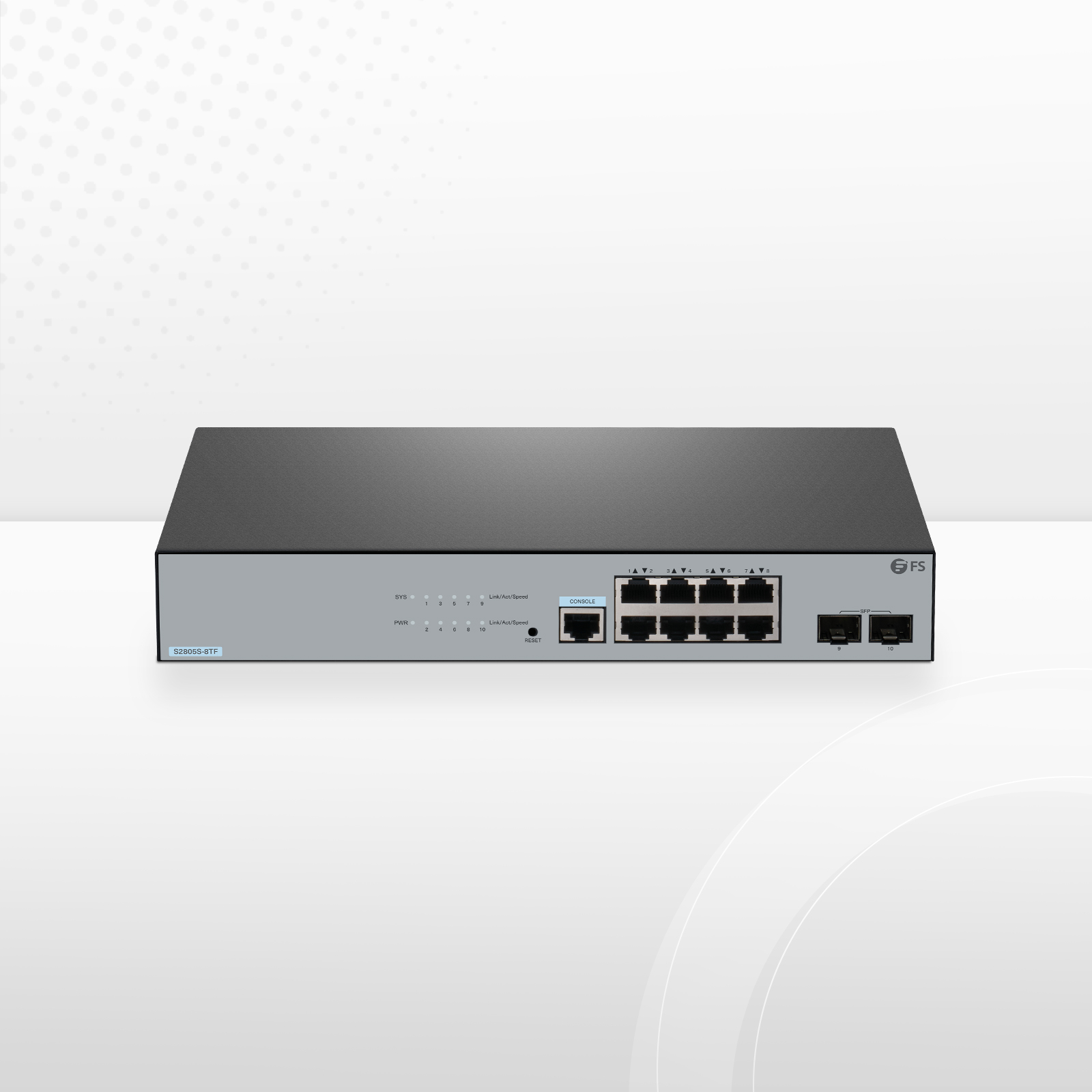 S2805S-8TF, 8-Port Gigabit Ethernet L2 Smart Managed Switch, 8 x Gigabit RJ45, with 2 x 1Gb SFP Uplinks, Fanless This picture is about 三合一视频.
