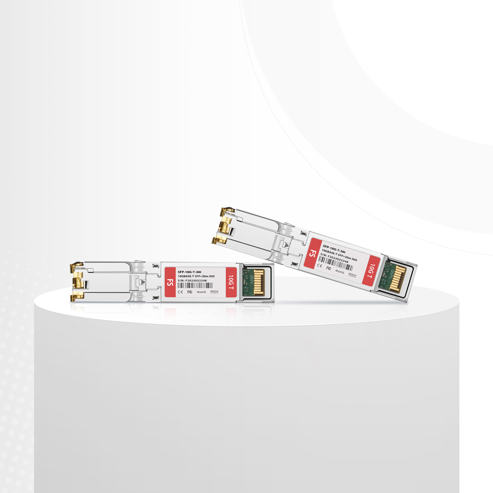 HW SFP-10G-T-I Compatible 10GBASE-T SFP+ Copper 30m RJ-45 Industrial Transceiver Module (LOS) This picture is about SFP-10G-T-30I Optical Transceiver Module Overall Introduction | FS.
