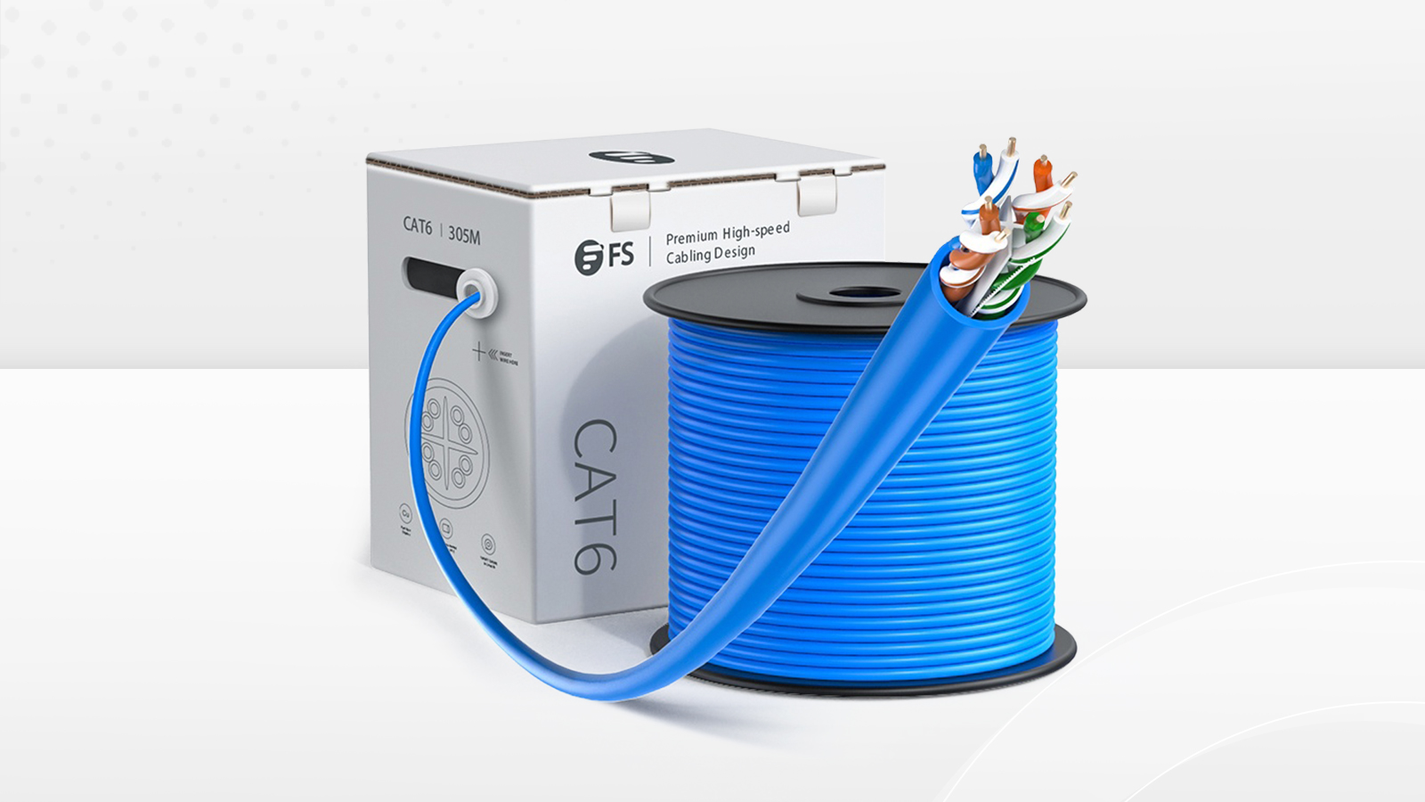 305m シールドなし（PVC CMR、青色） | Cat6準拠LANバルク