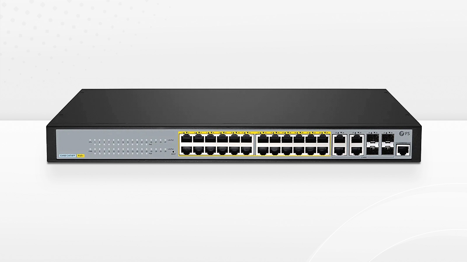 ギガビットアップリンク24ポートPoEスイッチコンボポート FS S3400-24T4FP 24ポート ギガビット L2+フルマネージドPoE+スイッチ