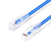 Cable de parcheo Ethernet Cat6a 24AWG sin enganches sin blindaje (U/UTP) LSZH 6in (0.15m), azul Esta imagen trata sobre C6AUTPSGLSZH.