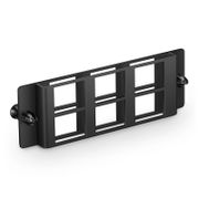 Panel modular multimedia/módulo multimedia FHD® de 6 puertos de fibra óptica/cobre con 6 clips de plástico Esta imagen trata sobre FHD-FAPM6.