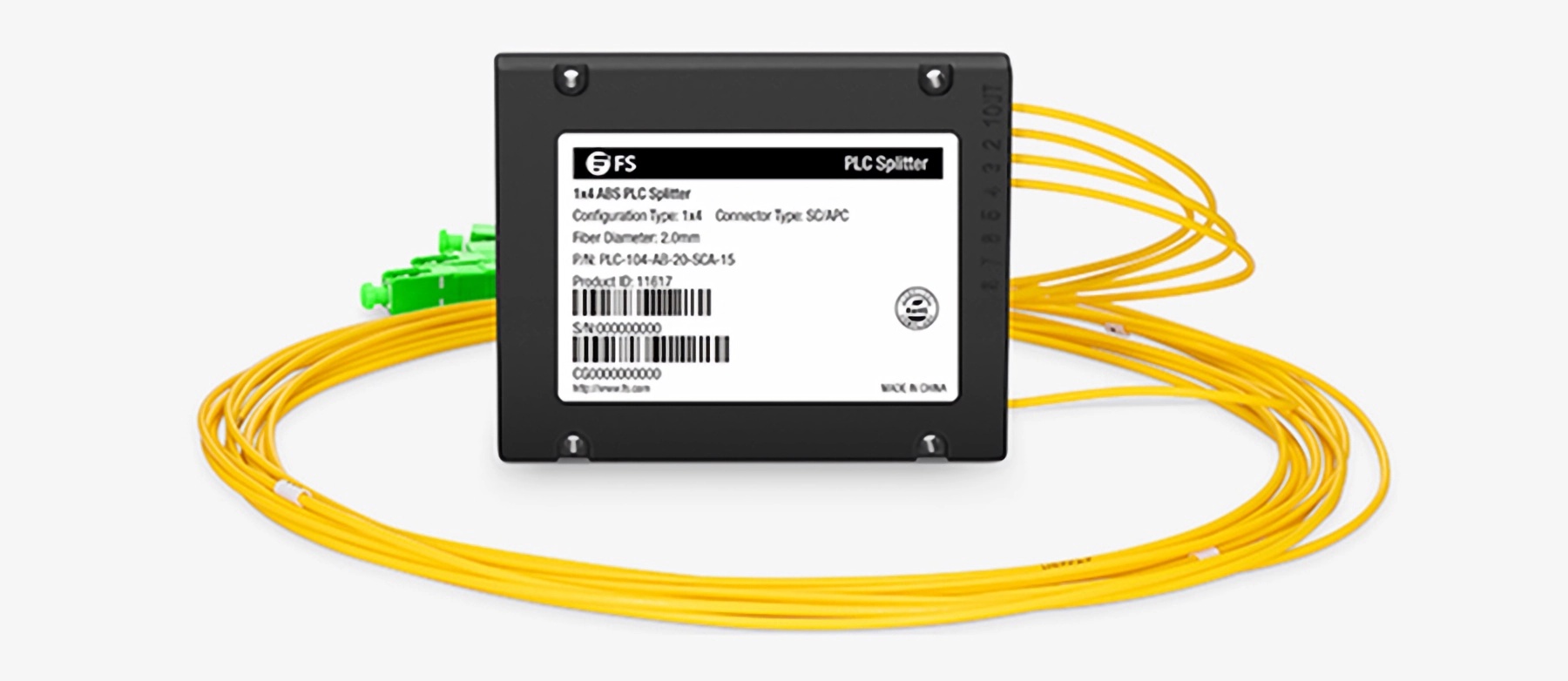 SC/APC 1x4（ABSモジュール、2.0mm） | PLC型光スプリッタ - FS JAPAN
