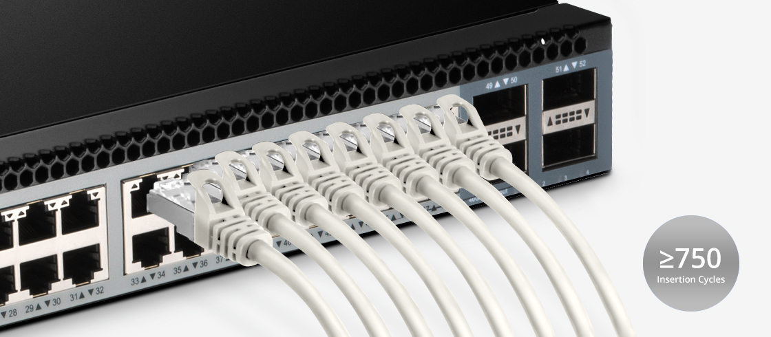 8ft (2.4m) Cat6a 26AWG Snagless Shielded (S/FTP) PVC CM Ethernet