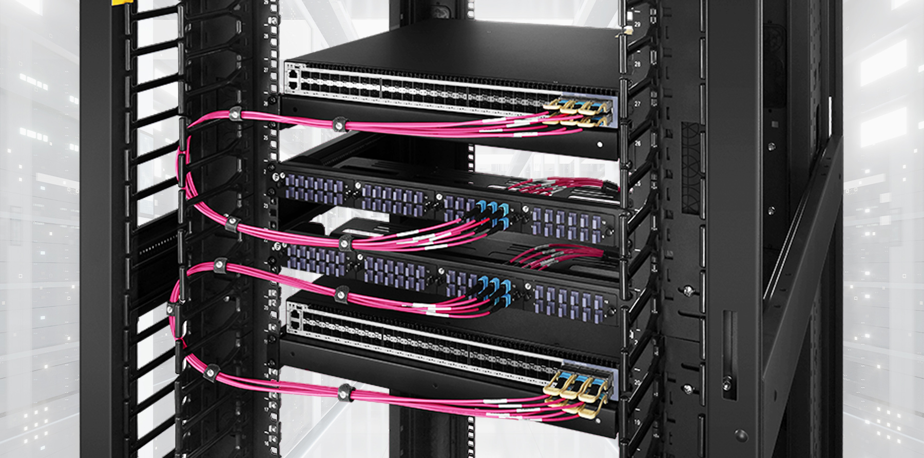 専用ページ MTP Trunkkabel 1m, 12F MTP Buchse OM4 Kabel, Typ B, Magenta - FS