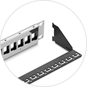 24 Port STP/UTP Keystone Patch Panel, 1U Rack Mount - FS.com
