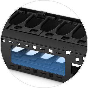 Vertical Single Sided Cable Manager, 42RU, Bend Radius Finger, 3.5
