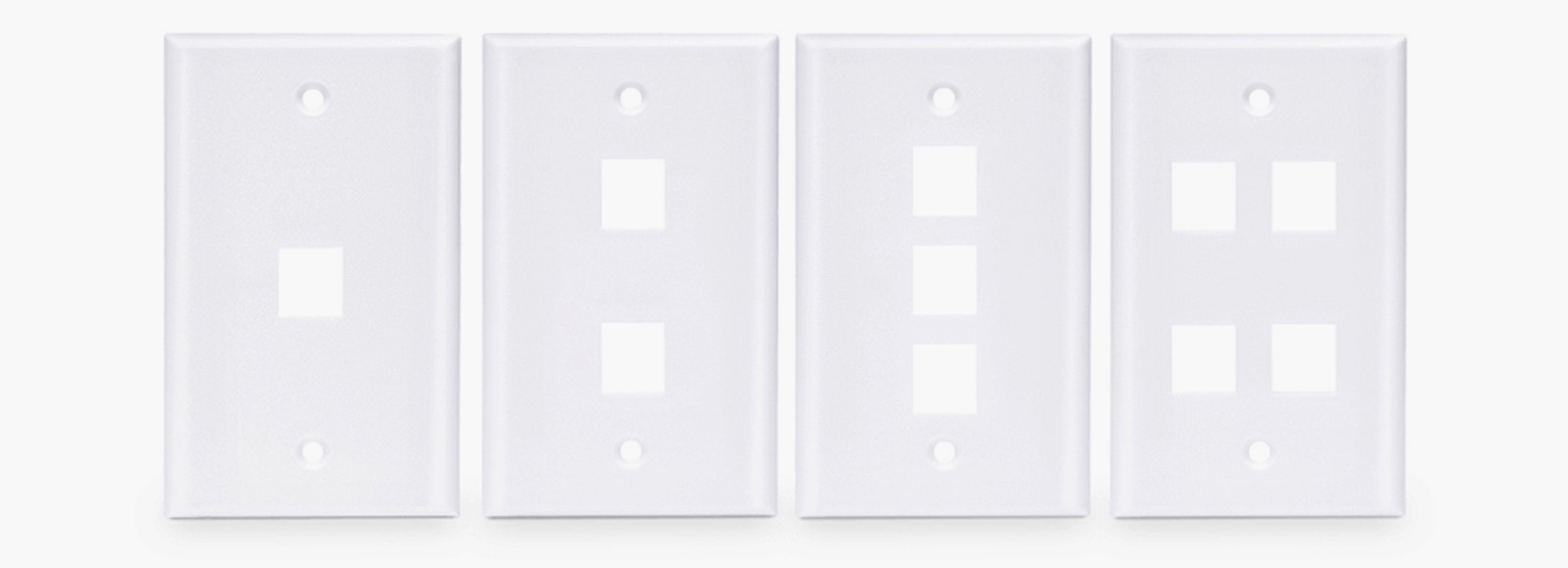 Two Ports Keystone Single Gang Wall Plate - FS.com