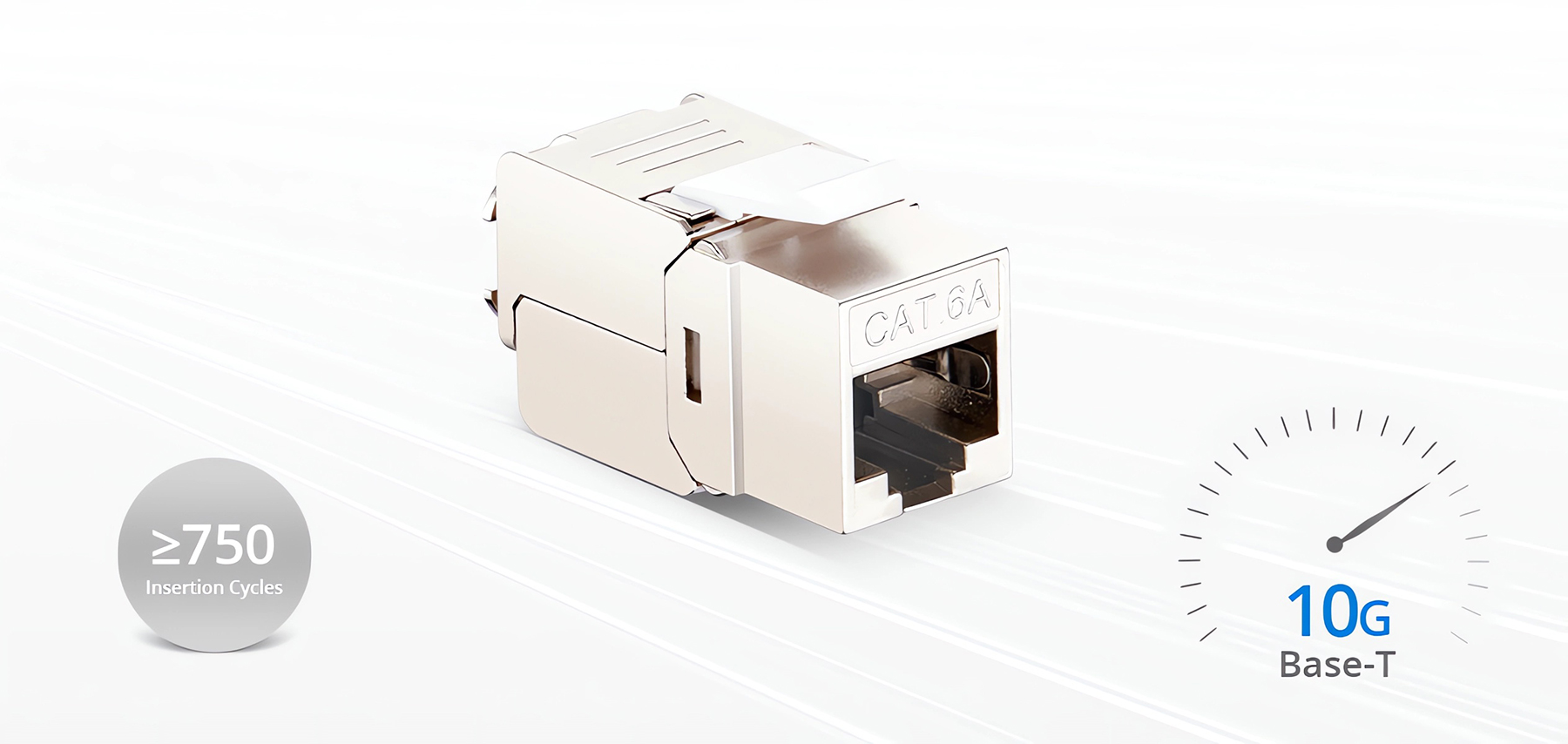 Mini Cat6a RJ45 (8P8C) Shielded Toolless Keystone Jack - FS.com