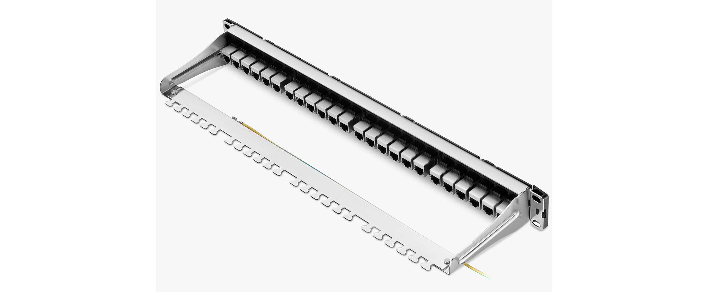 FDMP Cat6a Shielded Coupler Recessed Patch Panel, 24-Port, 1RU