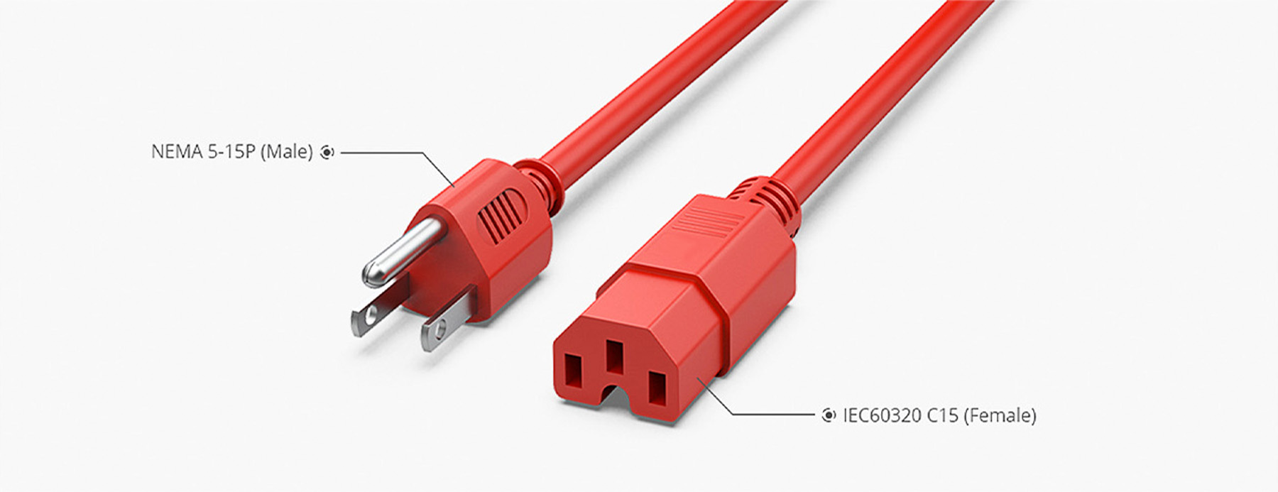 6ft(1.8m) ヘビーデューティー 14AWG 125V/15A 電源コード(NEMA 5-15P