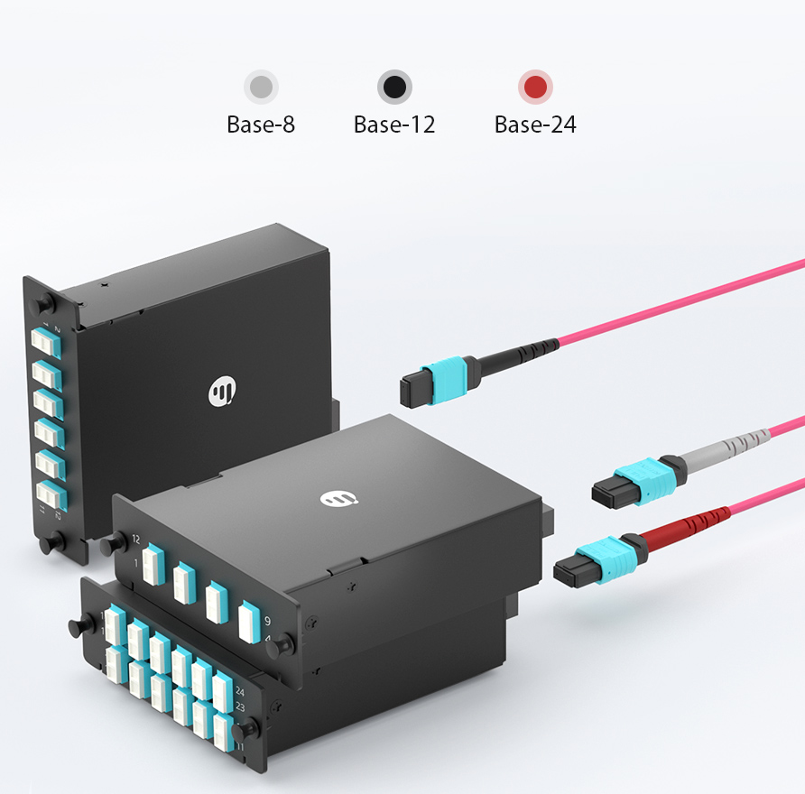 MTP Trunkkabel 1m, 12F MTP Buchse OM4 Kabel, Typ B, Magenta - FS