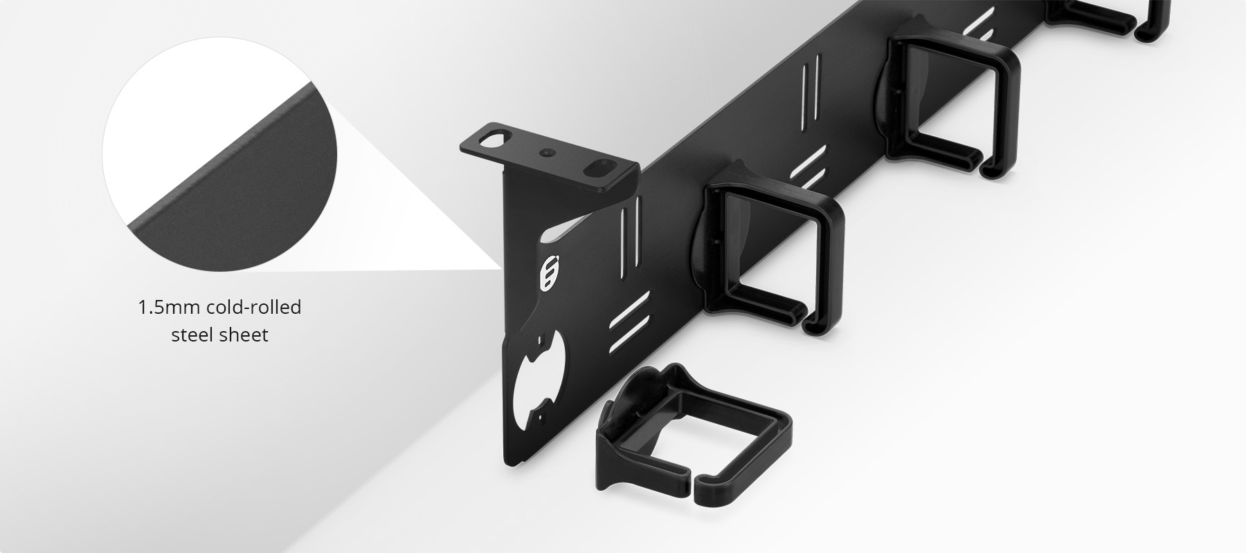 Zero U Metal Horizontal Lacer Panel with 5 Rotating and Detachable