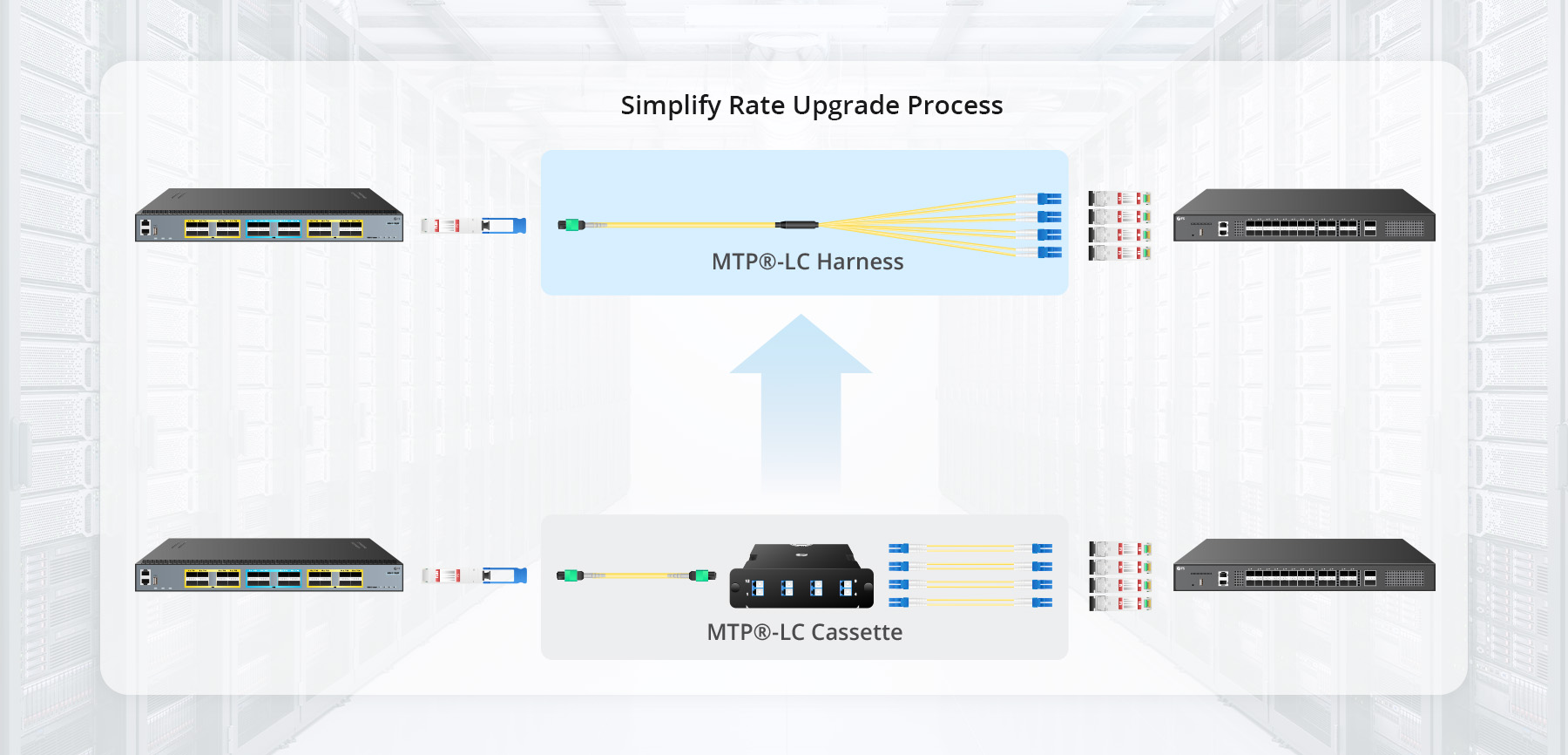 5m (16ft) MTP-8 LC OS2 9/125 MTP® Breakout Cable, Polarity B, OFNP