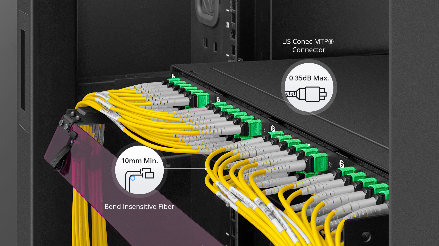 5m (16ft) MTP-8 LC OS2 9/125 MTP® Breakout Cable, Polarity B, OFNP