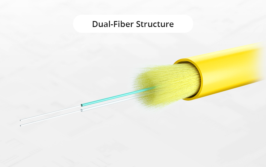 Cavo patch in fibra da 2m (7ft), 2 fibre, LC UPC duplex a LC UPC