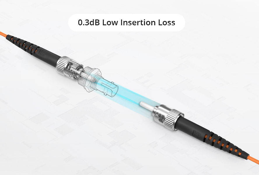 OM2 50/125 LC-ST Multimode Fiber Optic Cable Duplex 1m (3ft