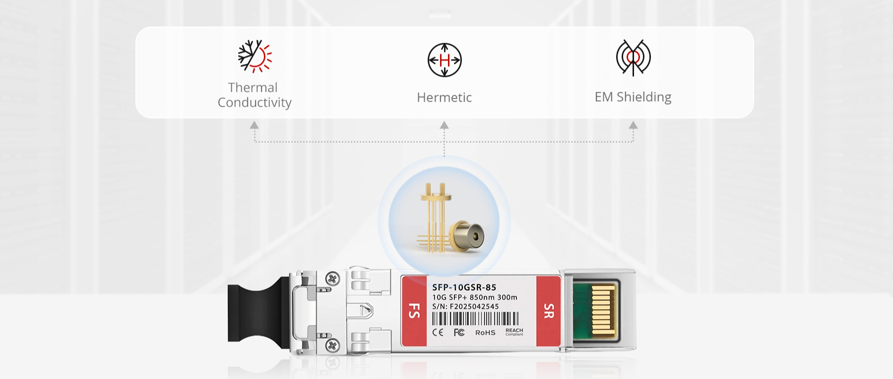 汎用互換 10GBASE-SR SFP+トランシーバモジュール - FS.com