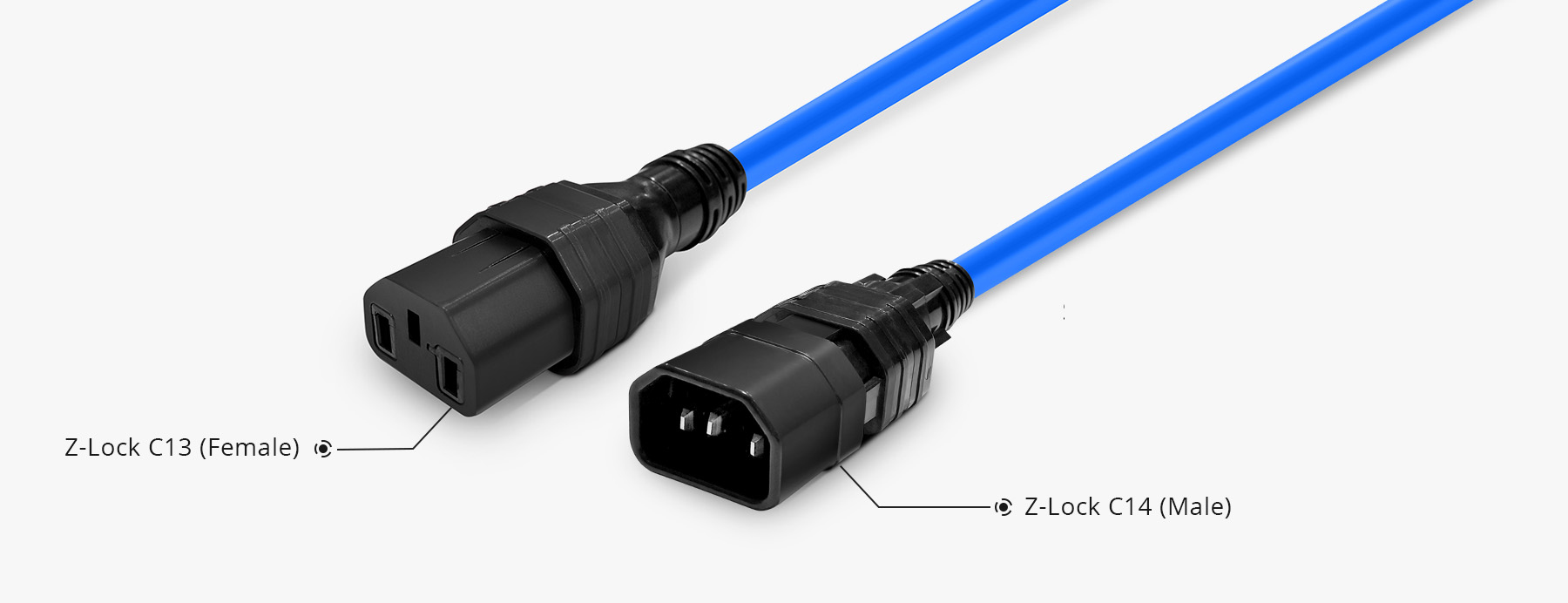 3.3ft (1m) Z-LOCK⁺ Dual Locking IEC60320 C14 to IEC60320 C13 14AWG