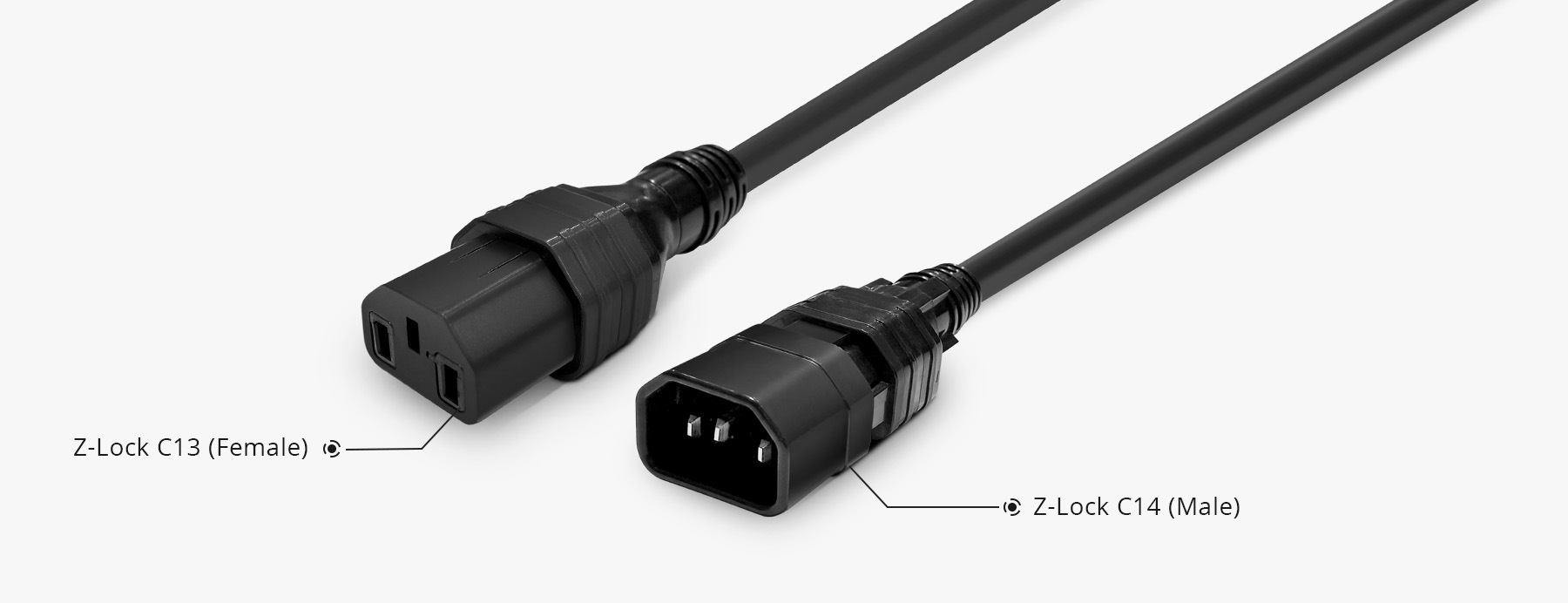 5ft (1.5m) Z-LOCK⁺ Dual Locking IEC60320 C14 to IEC60320 C13 14AWG
