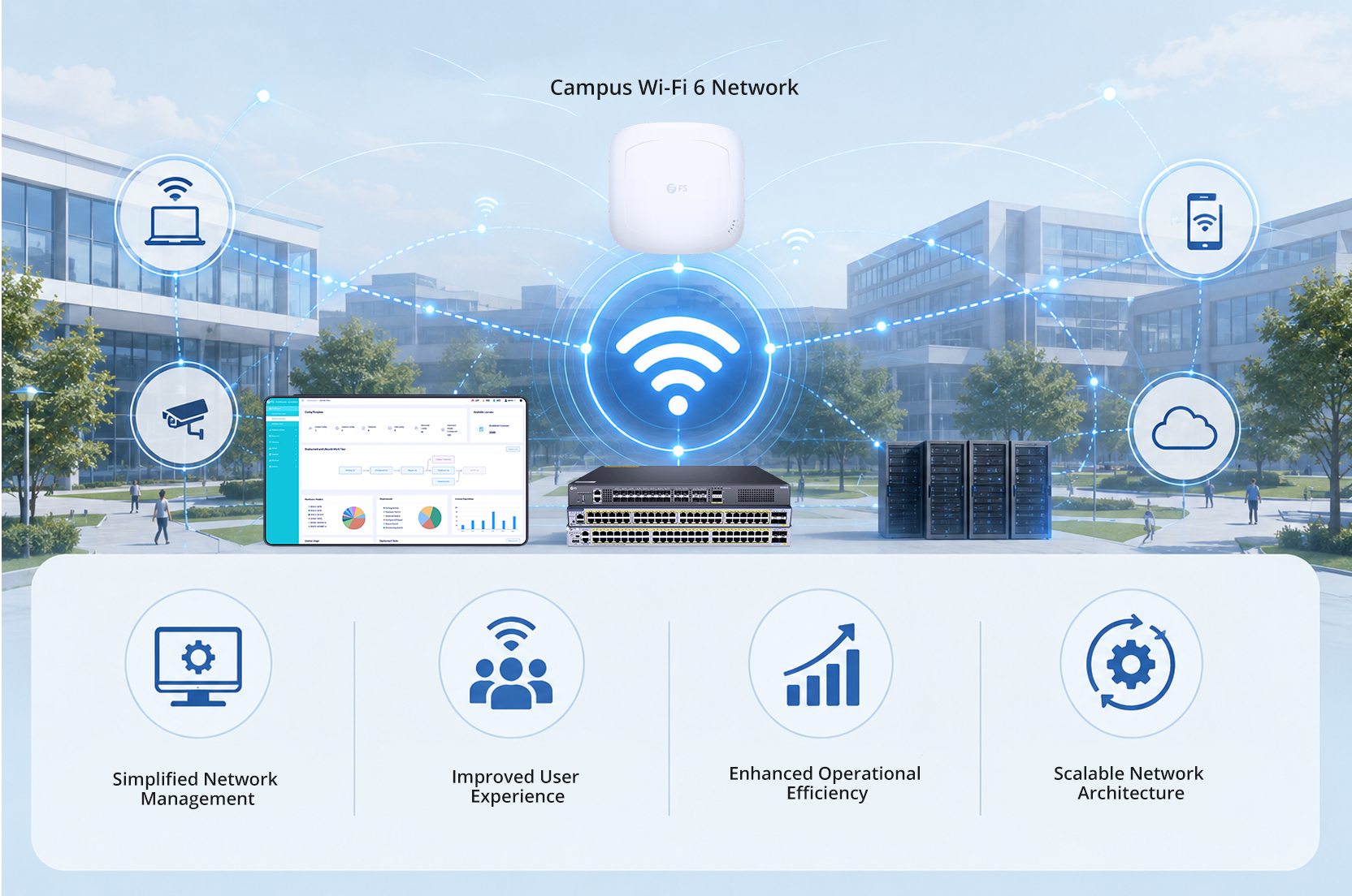 Enterprise Campus Network Solution for Wi-Fi 6 with Unified Management