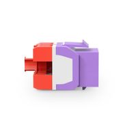 Cat5e RJ45 (8P8C) Unshielded Punch Down Keystone Jack Module, Purple (10 pcs/Pack) This picture is about C5EM-U.