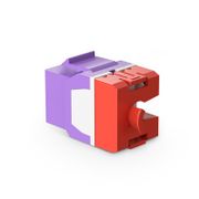 Cat5e RJ45 (8P8C) Unshielded Punch Down Keystone Jack Module, Purple (10 pcs/Pack) This picture is about C5EM-U.