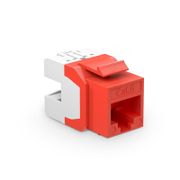 Cat6 RJ45 (8P8C) Unshielded Punch Down Keystone Jack Module, Red (10 pcs/Pack) This picture is about C6M-U.
