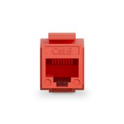 Cat6 RJ45 (8P8C) Unshielded Punch Down Keystone Jack Module, Red (10 pcs/Pack) This picture is about C6M-U.