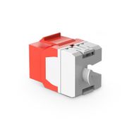 Cat6 RJ45 (8P8C) Unshielded Punch Down Keystone Jack Module, Red (10 pcs/Pack) This picture is about C6M-U.