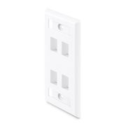 Single Gang Keystone Faceplate, Label Pockets, 4 Ports, White, 4.49'' x 2.76'' This picture is about N4FWHLP.