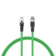 3.3ft (1m) Industrial M12D/4M to RJ45 Cordsets CAT7-FTP PVC