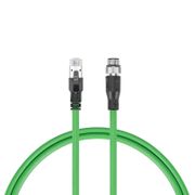 3.3ft (1m) Industrial M12D/4M to RJ45 Cordsets CAT5E-FTP PVC