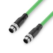 3,3ft (1m) Câble Réseau Ethernet Industriel M12D/4M à M12D/4M Cordsets PVC, Vert, Profinet A Cette image concerne M12-2D4M.