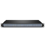 64 Channels DWDM Mux Demux, Super C-band 75GHz 1528.87-1566.62nm, with Monitor Port, 5.8dB Typical IL, LC/UPC, Dual Fiber, 1U Rack Mount This picture is about FMU-D64BMW5.