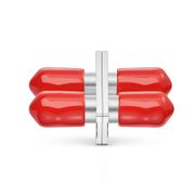 ST/UPC to ST/UPC Duplex OS2 Singlemode Metal Fiber Optic Adapter with Flange (10pcs/Pack) This picture is about AD-STU-STU-SM-DXF-FS.