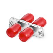 ST/UPC to ST/UPC Duplex OS2 Singlemode Metal Fiber Optic Adapter with Flange (10pcs/Pack) This picture is about AD-STU-STU-SM-DXF-FS.