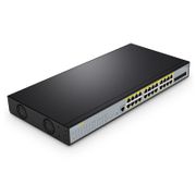 S3400-24T4SP, 24-Port Gigabit Ethernet L2+ PoE+ Switch, 24 x PoE+ Ports @370W, with 4 x 10Gb SFP+ Uplinks, Support Stacking This picture is about S3400-24T4SP.