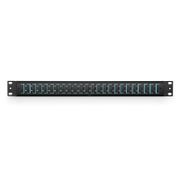 Panel adaptador de fibra óptica FHU 1U 19'', 48 fibras ópticas OM4 multimodo, adaptador 24 x SC UPC dúplex (aqua), manga cerámica Esta imagen trata sobre FHU-FPP48FSC10GMM.