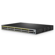 S3400-48T6SP,48口千兆以太網L2+ PoE+交換機,48 x PoE+@370W,6 x 10Gb SFP+ 上行鏈路,AC+DC 電源 這張圖片是關於S3400-48T6SP.