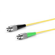 Customized Length Fiber Patch Cable, 1 Fiber, FC APC Simplex to FC UPC Simplex, Single Mode (OS2), Riser (OFNR), 2.0mm, Tight-Buffered, Yellow This picture is about SMFCSX.