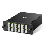 Cassette FHD® MTP®-LC, OM5 Multimode, Type A, 24 Fibres, 2 x MTP®-12 (Mâle) vers 12 x LC Duplex, 0,35 dB Max. Cette image concerne FHD-2MTP12LCDOM5A.