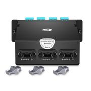 Cassette FHD® MTP®-LC, OM4 Multimode, Universelle, 24 Fibres, 3 x MTP®-8 (mâle) vers 12 x LC Duplex (aqua), 0,35 dB Max. Cette image concerne FHD-3MTP12LCOM4U.
