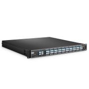 DWDM Mux Demux activo de 40 canales, 100GHz C21-C60, con puerto de monitor y puerto 1310nm, pérdida de inserción típica de 4.5dB, LC/UPC, doble fibra, FMU montaje en rack 1U Esta imagen trata sobre .