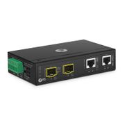 Industrial Unmanaged 2 x 10/100/1000Base-T RJ45 to 2 x 100/1000/2500Base-X SFP Gigabit Ethernet Media Converter This picture is about .